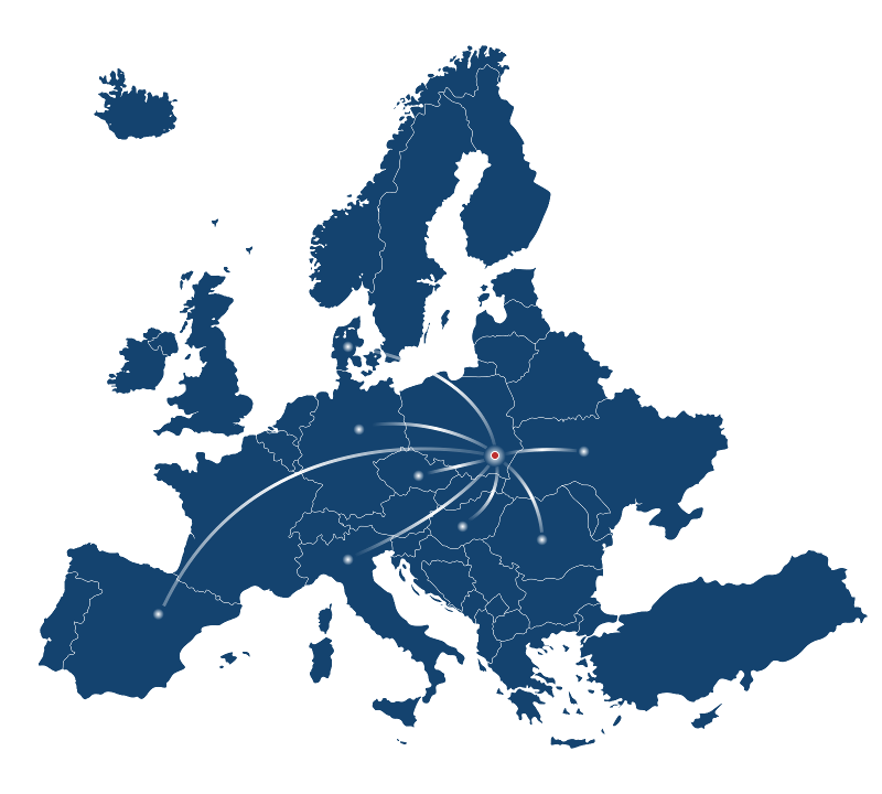 Mapa Europy - eksport